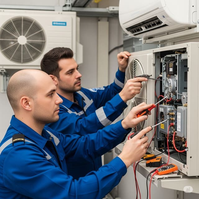 Técnicos trabajando en centrales
